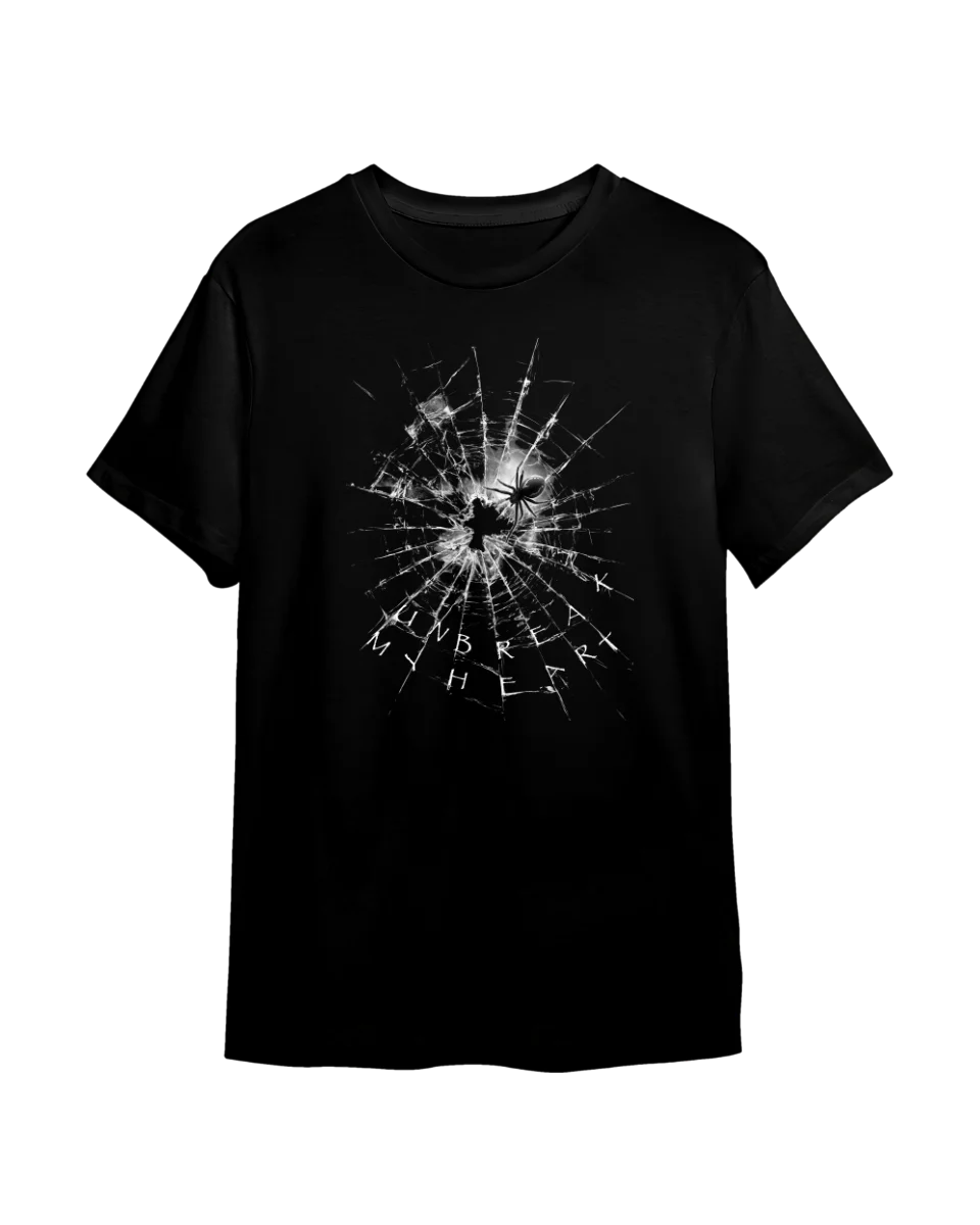 Tricou din bumbac organic, cu imprimeu - Heart of Glass