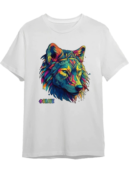 Tricou personalizat din bumbac - unisex - Brave Wolf