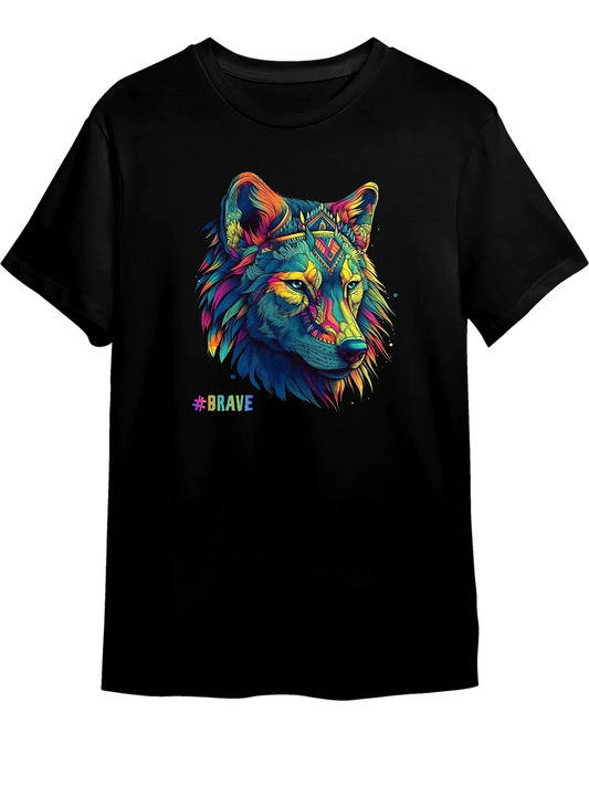 Tricou personalizat din bumbac - unisex - Brave Wolf