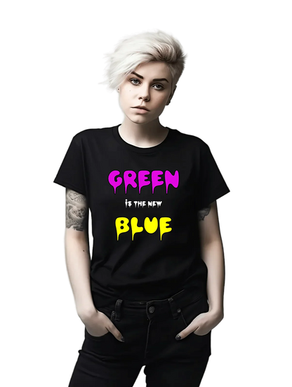 Tricou personalizat din bumbac - unisex - Green is The New Blue
