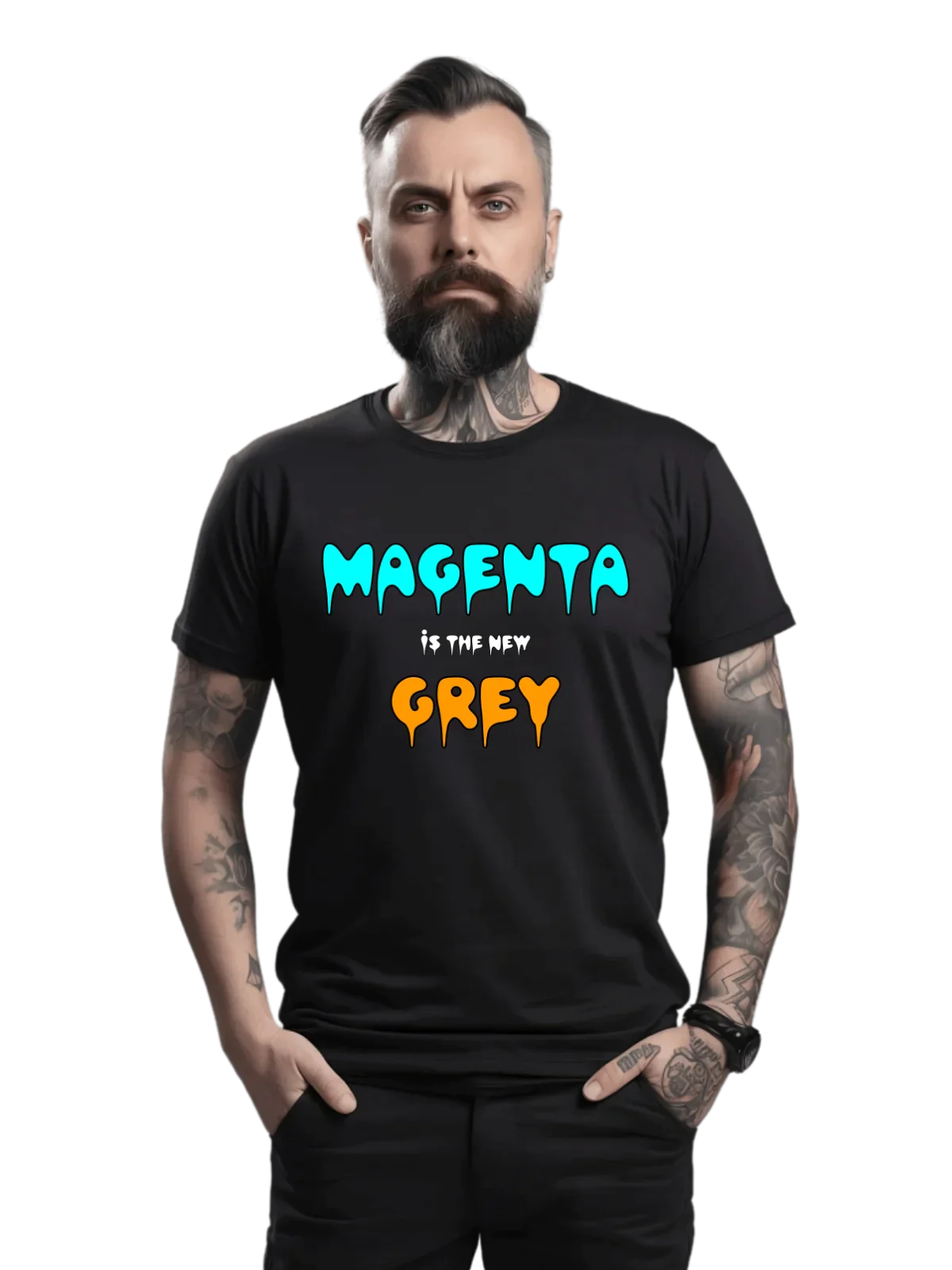 Tricou personalizat din bumbac - unisex - Magenta is The New Grey