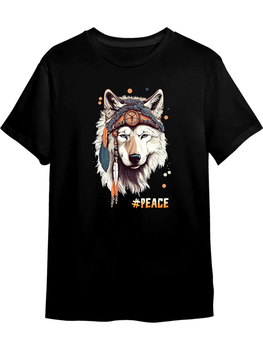 Tricou personalizat din bumbac - unisex - Peace Wolf