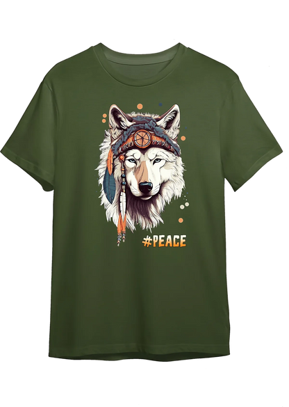 Tricou personalizat din bumbac - unisex - Peace Wolf
