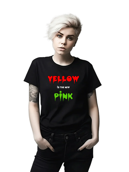 Tricou personalizat din bumbac - unisex - Yellow is The New Pink